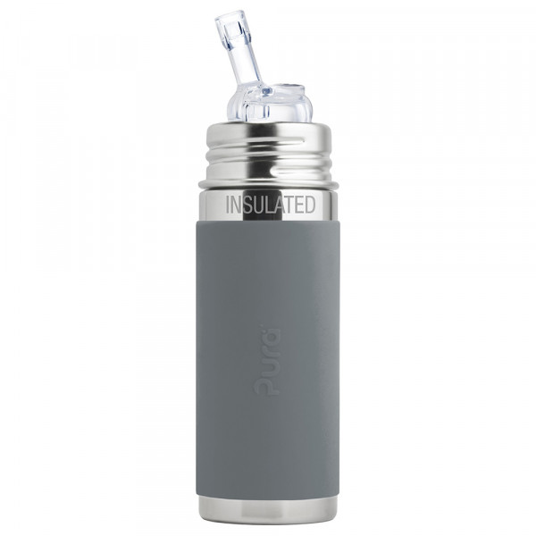 Pura TERMO fľaša so slamkou 260ml / Sivá